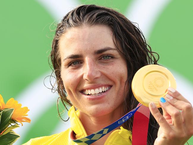 Australia's Jess Fox wins gold in the Women's Canoe Finals at the Kasai Canoe Slalom Centre at the Tokyo 2020 Olympics. Pics Adam Head