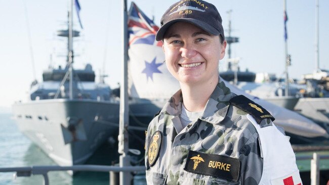 Darwin sailor Able Seaman Carly Burke has been hailed as a hero after saving the life of a four-day-old baby while on leave in South Australia. Picture: Supplied/ADF