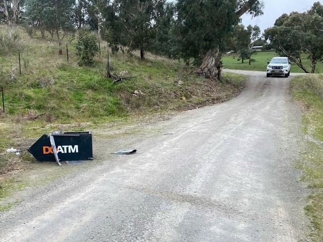 Cudlee Creek ram raid  . Today (Sunday 25 June) about 11am police were called to Checker Hill Road in Kersbrook after the stolen ATM was located. The ATM was damaged and the small amount of money inside was gone. Picture: SAPOL