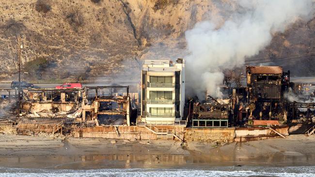 David Steimer’s mansion survived the blaze. Picture: Josh Edelson/AFP