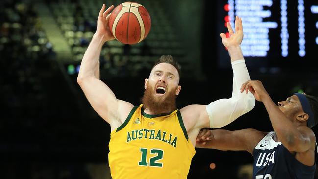 Aron Baynes wants to play for Australia at the next World Cup. Picture: Mark Stewart