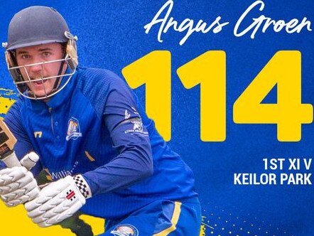 Angus Groen scored a breakthrough century for Williamstown CYMS.