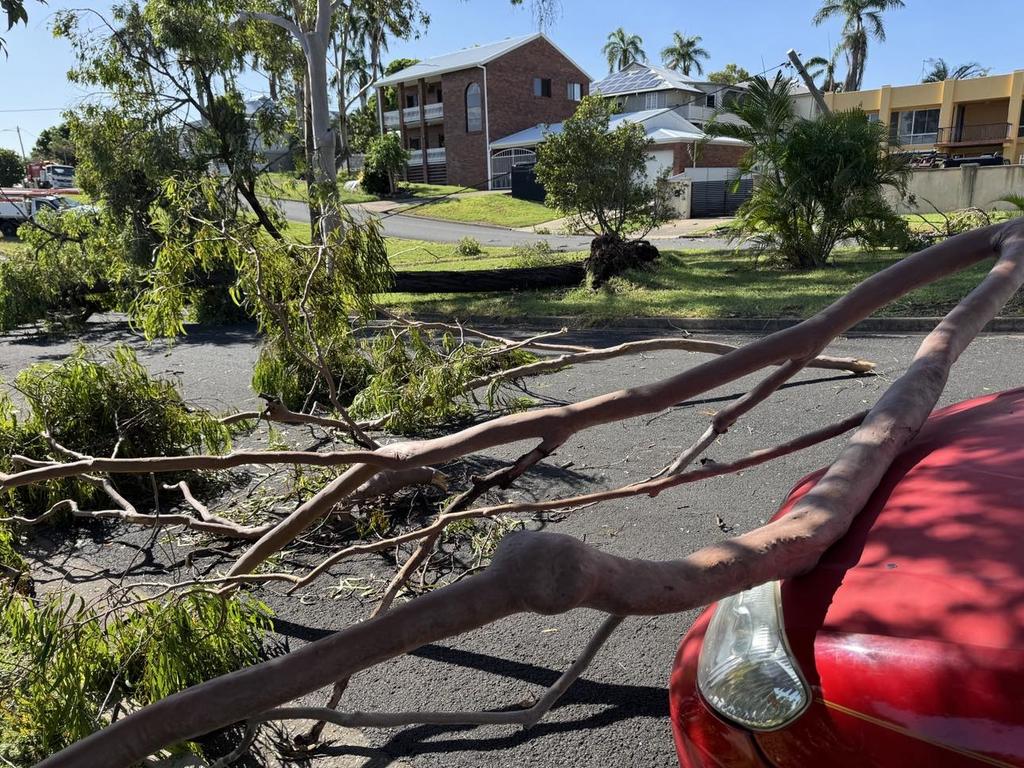 Penlington Street in The Range where a tree brought down powerlines in a storm during the night on January 16.