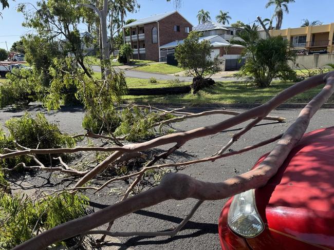 Penlington Street in The Range where a tree brought down powerlines in a storm during the night on January 16.