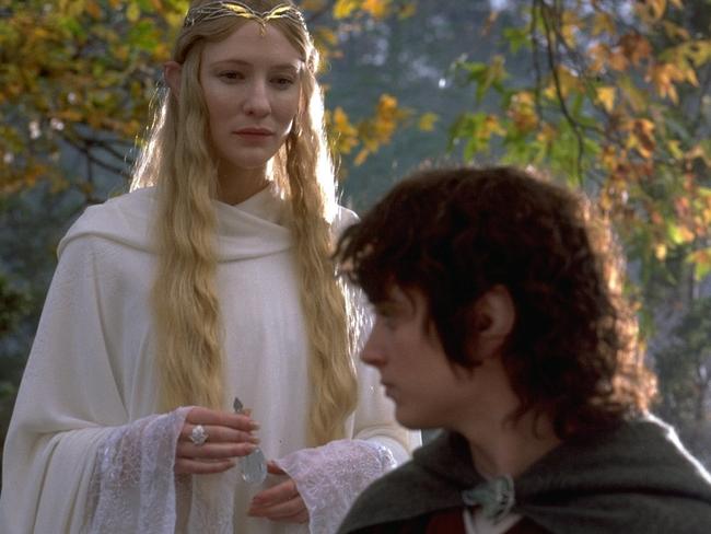 Actors Cate Blanchett and Elijah Wood in 2001 film Lord of the Rings: The Fellowship of the Ring.