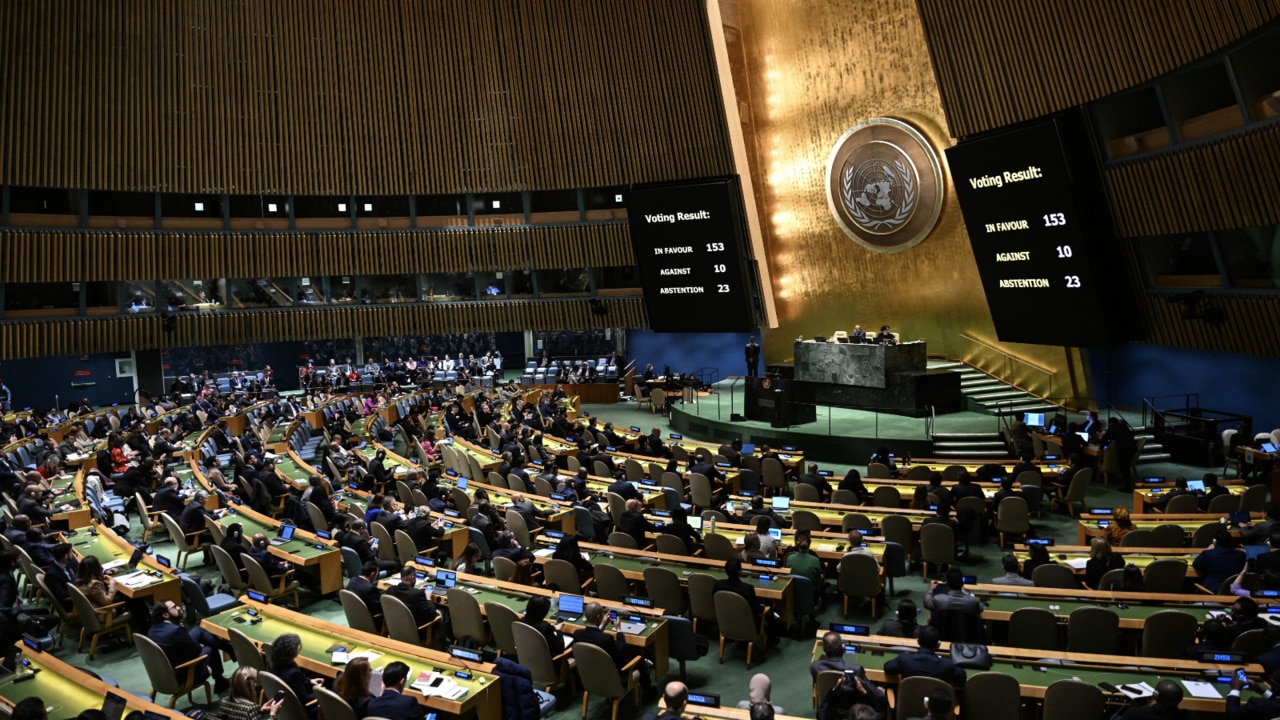 UN General Assembly adopts ceasefire resolution | news.com.au ...