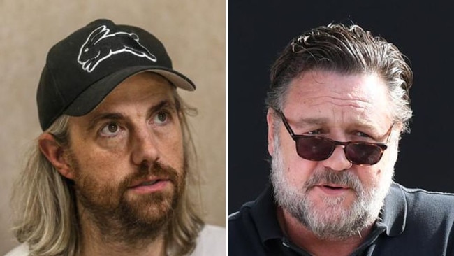 Atlassian boss Mike Cannon-Brookes, left, and actor Russell Crowe.