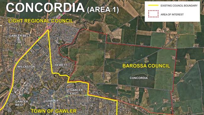 Each region is broken down, with the area of interest in Concordia shown outlined in red. Picture: Department of Infrastructure and Transport.