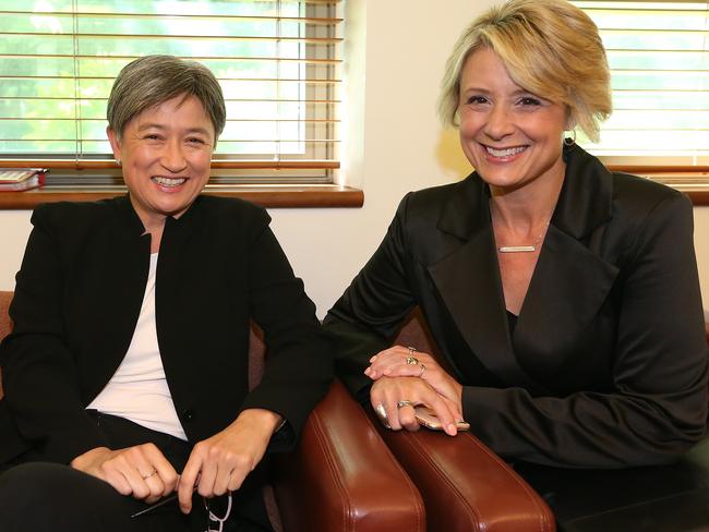 Labor Senators Penny Wong and Kristina Keneally have said nothing about Carlton’s honour. Picture: Kym Smith