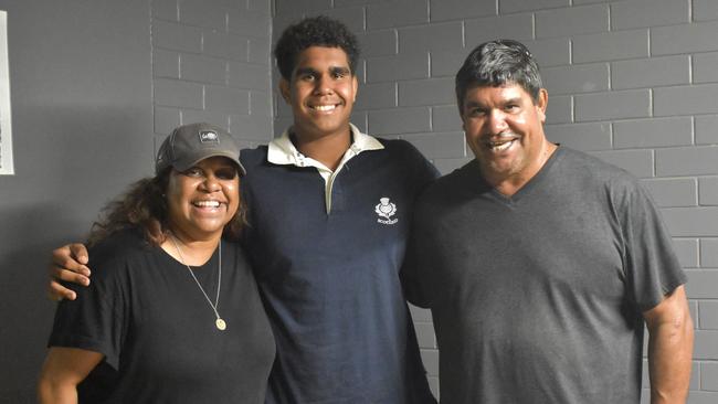 Michelle, Jarlii and Lindsay Jarrett at the CQ Capras game against the Ipswich Jets in Round 12 of the Hostplus Cup at Rugby Park, Rockhampton, on June 1, 2024.