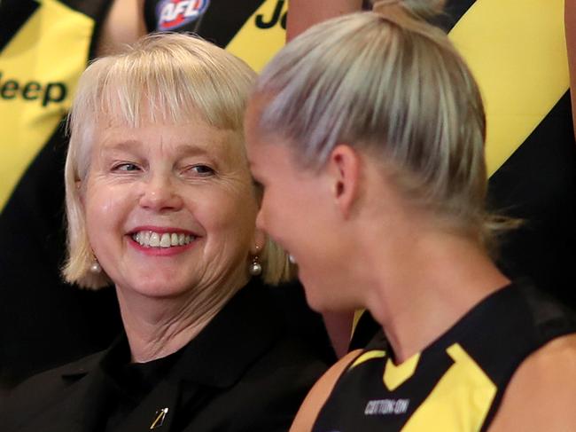 Powerhouse president … Peggy O'Neal shares a laugh with Richmond’s Katie Brennan.