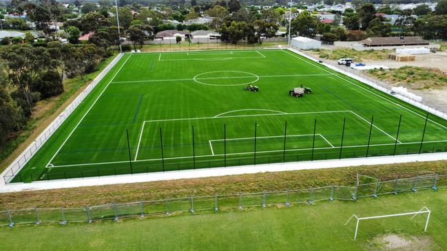 Barossa United's newly-installed synthetic pitch. The club will add another pitch as well as new clubrooms and changerooms next to it for the coming season. Picture: Barossa United Football Club