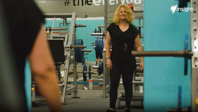 Ms Abberfield is working to return to bodybuilding competitions after she broke her hand in 2022. Picture: SBS