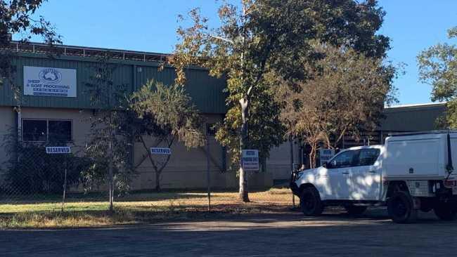 Officers cordoned off the meatworks overnight on Monday until a Workplace Health and Safety investigator and inspector arrived on Tuesday morning to prepare a report to the coroner. Picture: Carly Everitt