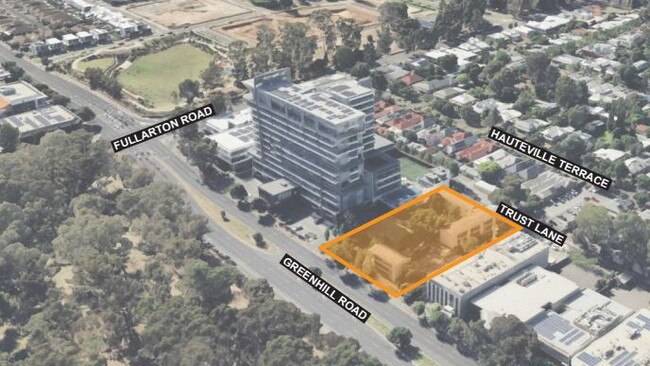 Artist impression of the three rental apartment buildings proposed for Greenhill Rd. Picture: JPE / Hill Thalis