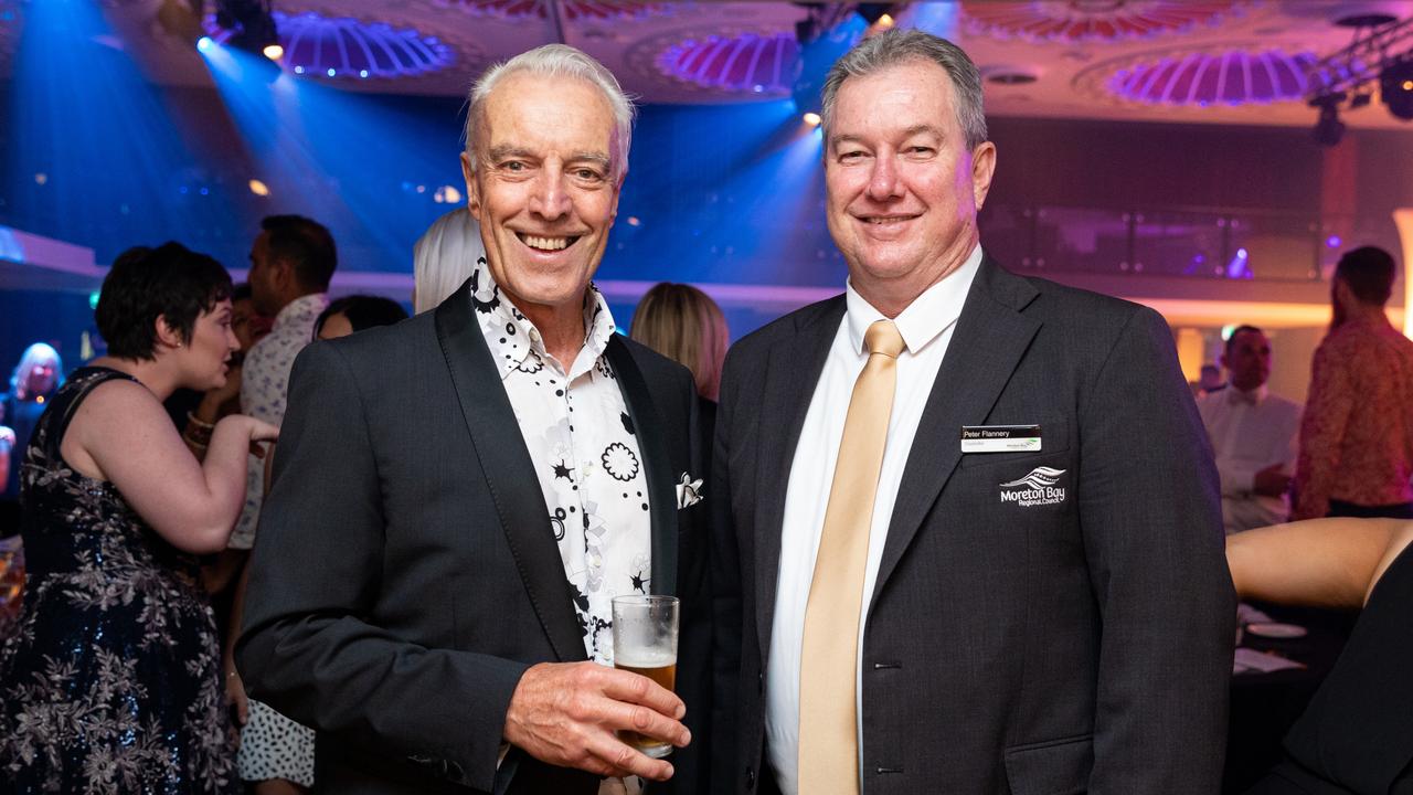 Moreton Bay Region Business Excellence and Innovation Awards 2019. Host Ian Skippen and Councillor Peter Flannery. Picture: Dominika Lis