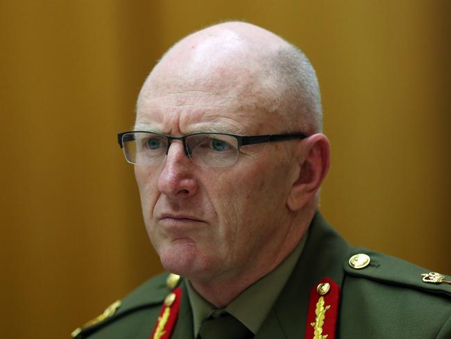 Australian Signals Directorate, Acting Director-General Lieutenant General John Frewen appearing at a Parliamentary Joint Committee on Intelligence and Security, inquiry into the impact of the exercise of law enforcement and intelligence powers on the freedom of the press, at Parliament House in Canberra. Picture Kym Smith