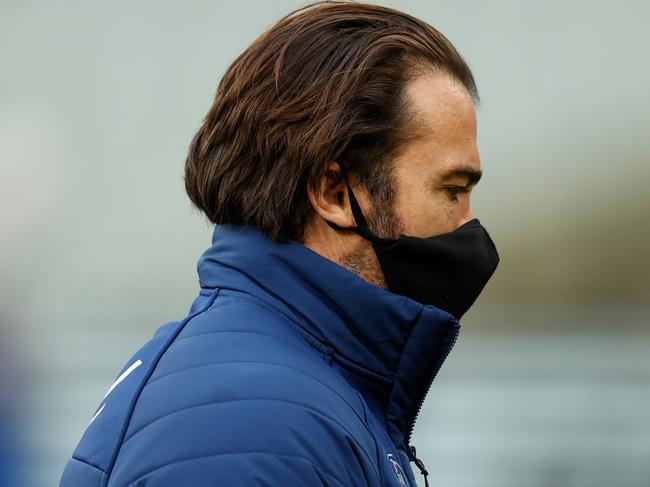 MELBOURNE, AUSTRALIA - MAY 29: Senior coach Chris Scott of the Cats looks on during the 2021 AFL Round 11 match between the Collingwood Magpies and the Geelong Cats at the Melbourne Cricket Ground on May 29, 2021 in Melbourne, Australia. (Photo by Michael Willson/AFL Photos via Getty Images)