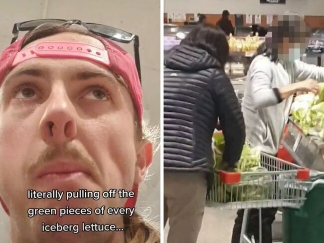 Two shoppers have been filmed pulling apart lettuce with the act serving as a reminder of just how expensive groceries have become in recent months.