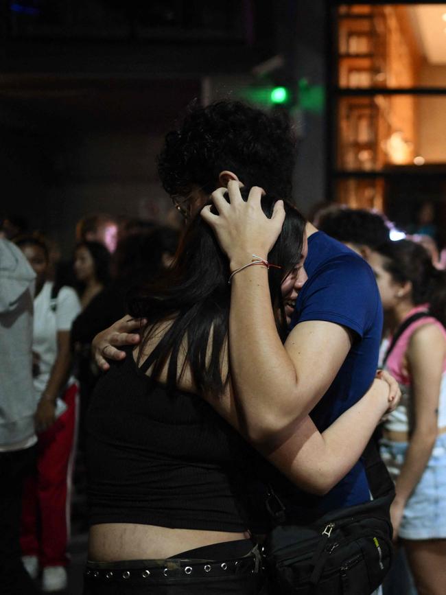 Fans of Liam Payne have gathered next to the hotel where the singer is believed to have fallen from a balcony in Buenos Aires. Picture: AFP