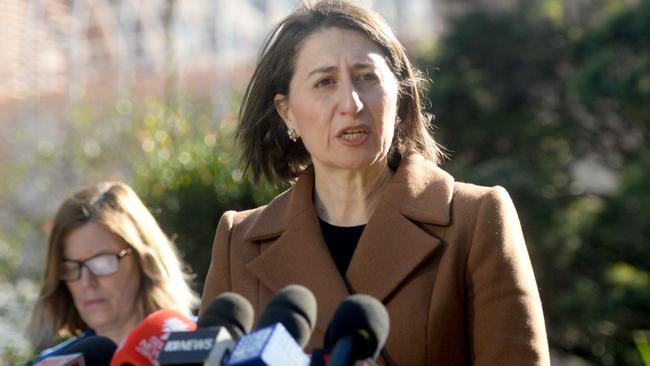 Premier Gladys Berejiklian says her government has no control over the measures being taken in Victoria. Picture: Jeremy Piper