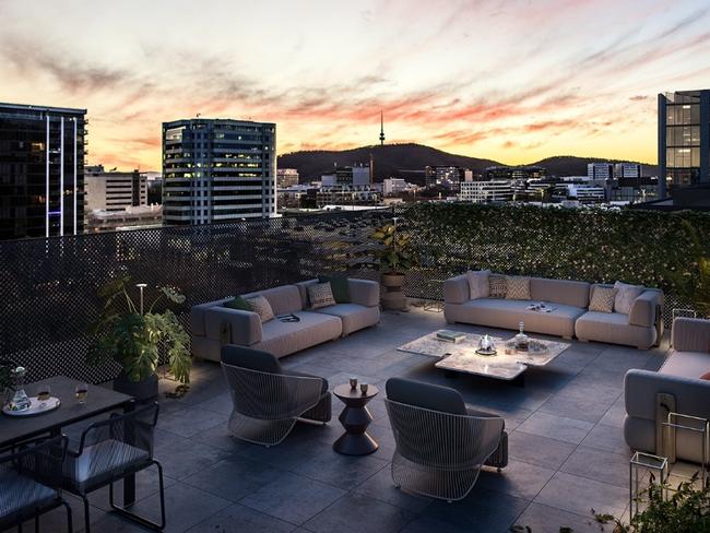 Rooftop terraces offer sweeping views.