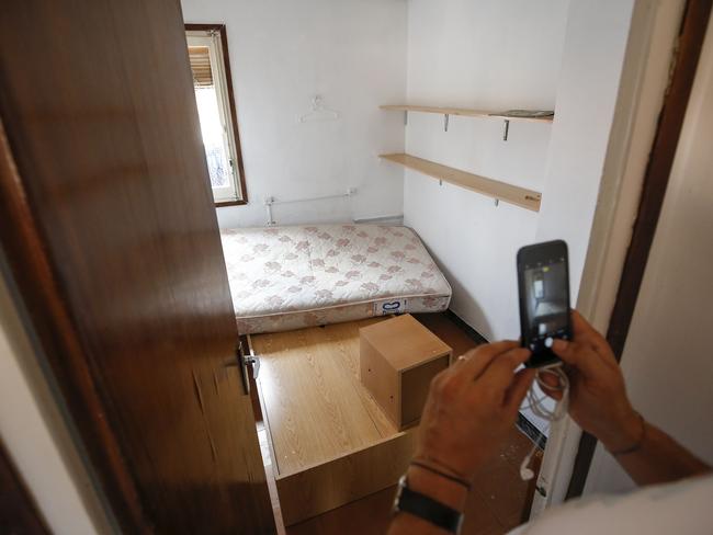 Es Satty’s bedroom after police officers carried out a search linked to the deadly Barcelona terror attack. Picture: AFP