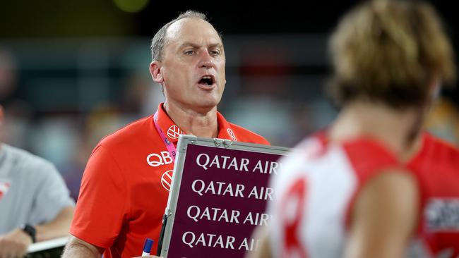 Swans coach John Longmire says the AFL needs to tweak its new sub rule. AFL Photos/Getty Images