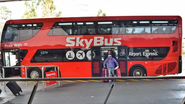 The rail link would provide an alternative to the SkyBus, taxi or costly parking fees to get to the airport. Picture: Tony Gough