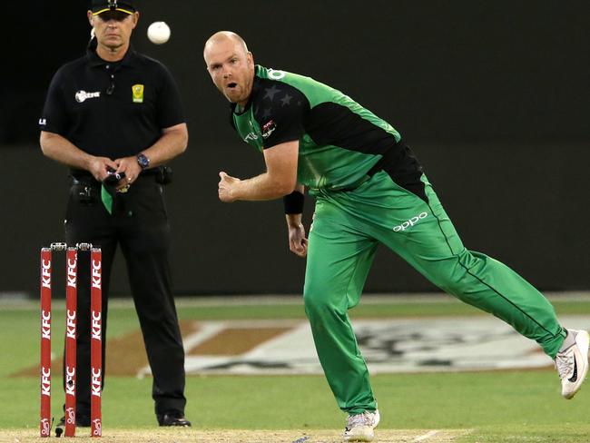 Michael Beer bowling for Melbourne Stars.