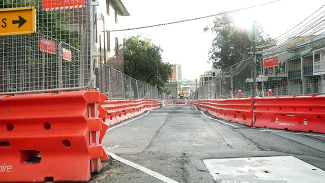 The bollards are costing the project $150,000 a week.  Picture: Richard Dobson