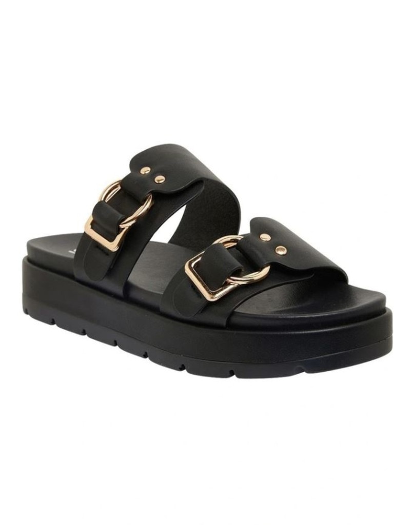 Sandler Fiction Black Smooth Sandals. Picture: Myer.