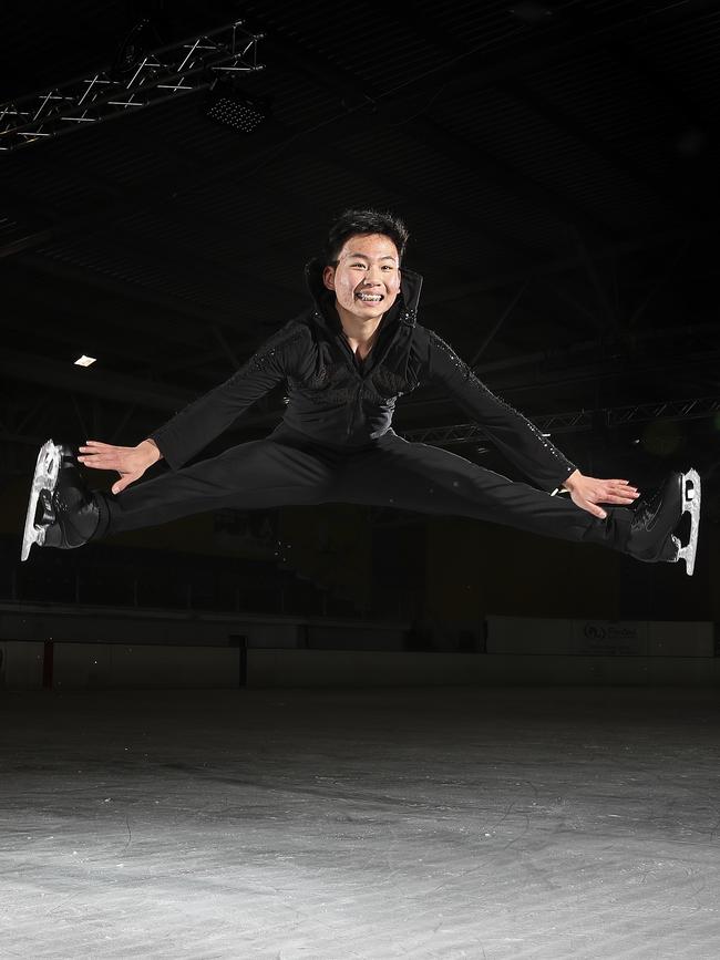 Andy Yao’s figure skating coach, Richard Laidlaw says his protege has talent way beyond his 14 years. Picture: SARAH REED