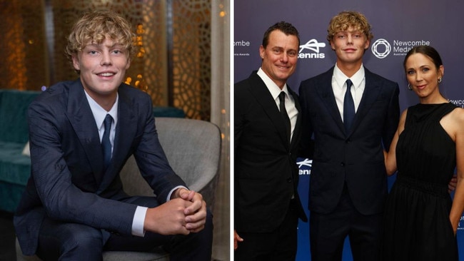 Cruz, Lleyton and Bec Hewitt at the Newcombe Medal.