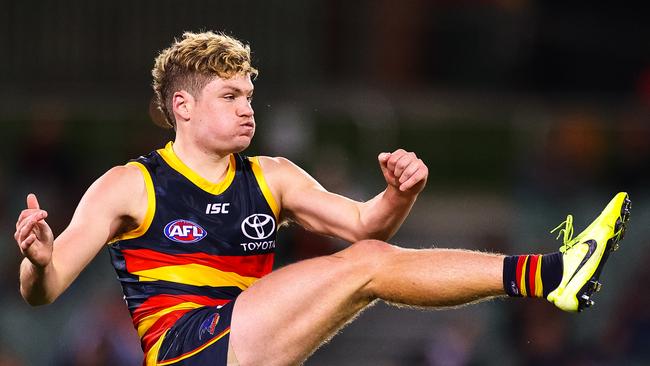 Harry Schoenberg showed plenty in his first game for the Crows.