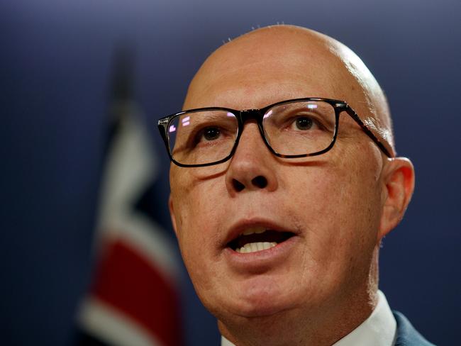 SYDNEY, AUSTRALIA - NewsWire Photos JUNE 19, 2024: Federal Opposition leader Peter Dutton during a joint press conference with Angus Taylor, Sussan Ley, David Littleproud and Ted OÃBrien on Wednesday. Picture: NewsWire / Nikki Short