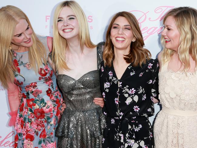 Nicole Kidman, Elle Fanning, Sofia Coppola and Kirsten Dunst at the premiere of The Beguiled at Directors Guild Of America on June 12 in Los Angeles. Picture: Getty Images