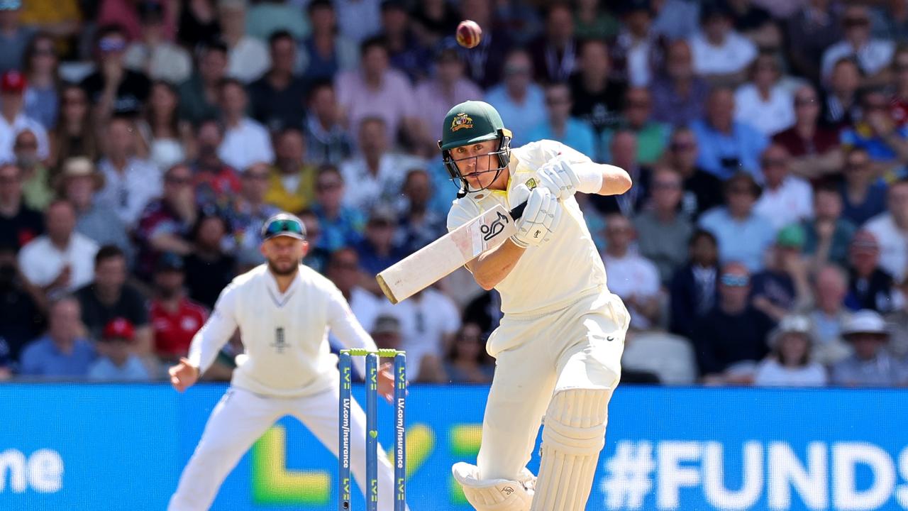 Marnus Labuschagne keeps a watchful eye on the ball on day two. Picture: Getty