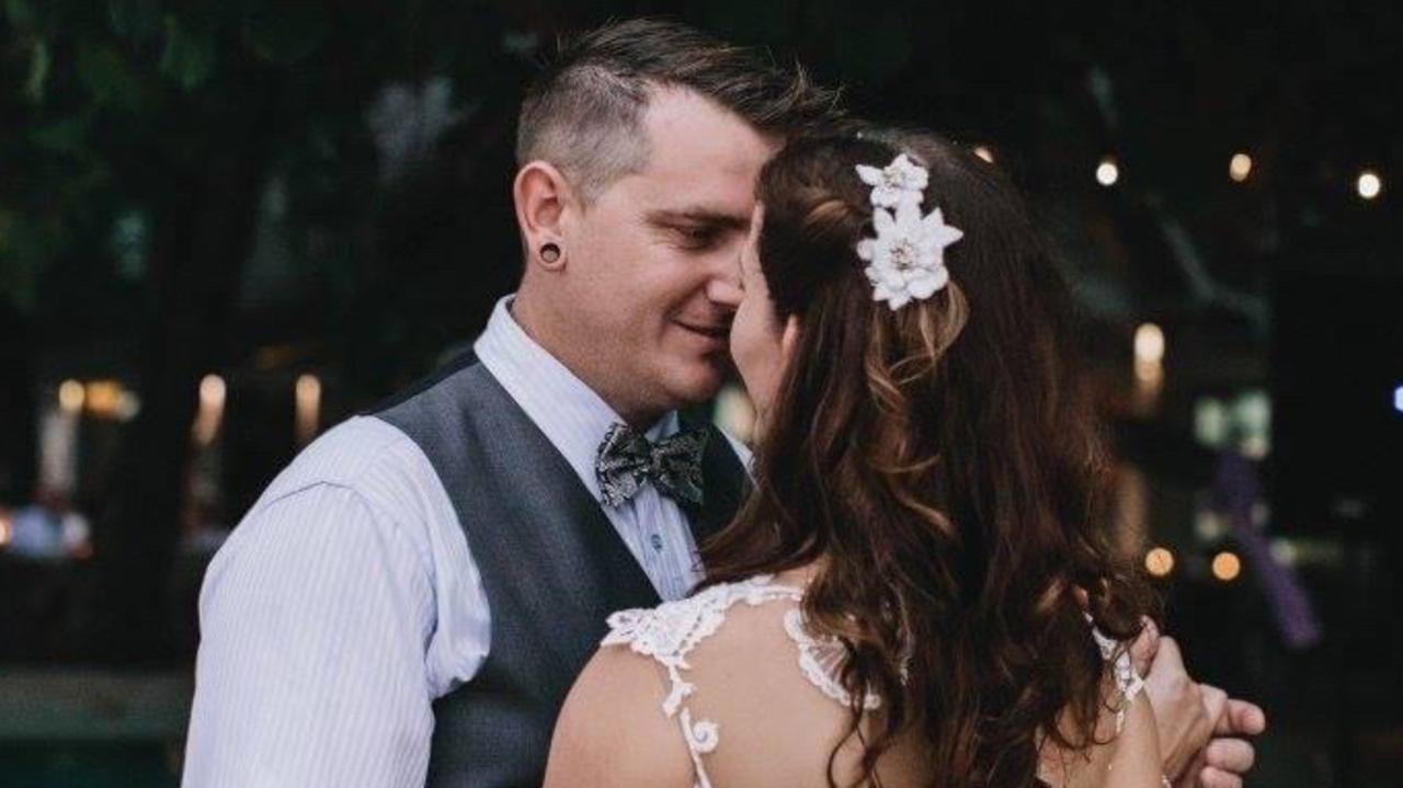 Luke and Melissa Buckton were married in Bali just nine months before his accident. Picture: Contributed