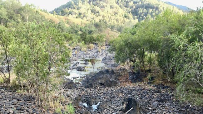 Dry conditions have reduced the Clarence River to barely a trickle immediately upstream of the junction with the Mann River at Coombadjha in the upper catchment.