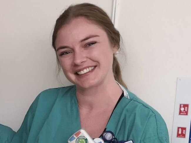 Harriet Yeates, 27, of Townsville, is an occupational therapist. She has been diverted to helping discharge patients at London's Royal Free Hospital during the COVID pandemic.