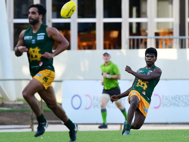 St Mary’s product Maurice Rioli Jr has plenty of foot and hand skills, according to Richmond’s recruiting manager, Matthew Clarke. Picture: Justin Kennedy