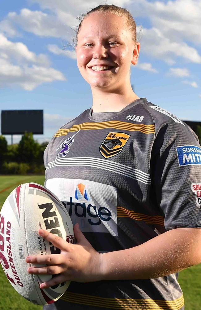 Sunshine Coast Falcons under-19s girls, Trinity Jackson. Picture: Patrick Woods.