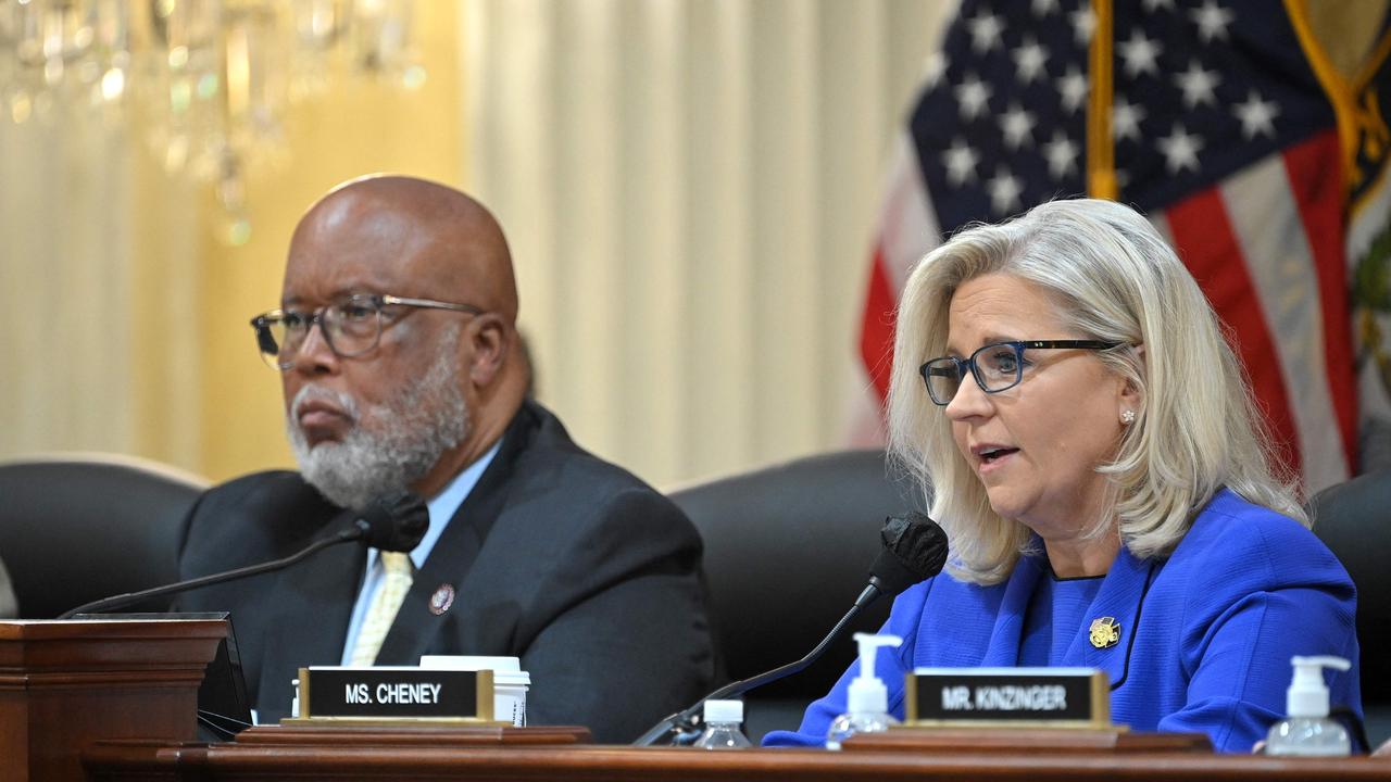 Vice Chair Liz Cheney (Right) gives her opening remarks on Thursday. Picture: Mandel Ngan / AFP.