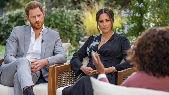 CBS was reportedly seeking about $420,000 for 30 seconds of commercial time in Oprah Winfrey’s two-hour interview with Harry and Meghan Markle. Picture: Harpo Productions