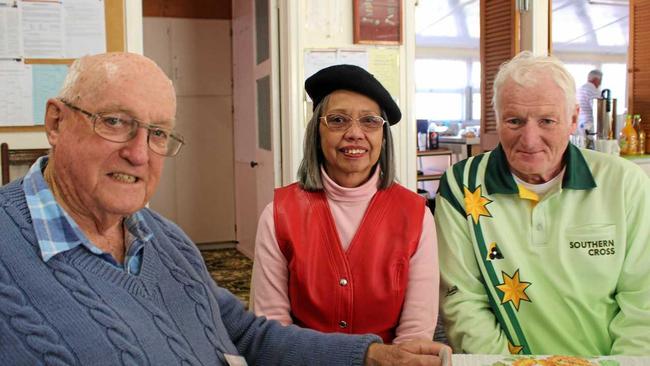 Fr Terry Hickling, Fiori Cruz and Val Gray. Picture: Marian Faa