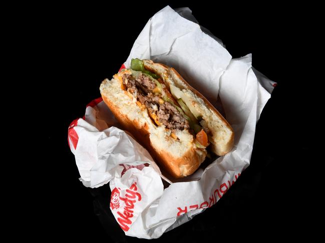 A Wendy's burger. The American chain is planning to open 200 Australian restaurants by 2034. Picture: Katherine Frey/The Washington Post via Getty Images
