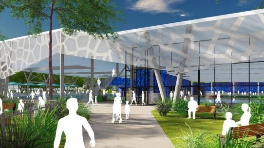 Artist drawing of the proposed Aquatic centre opposite the Bundaberg Multiplex centre