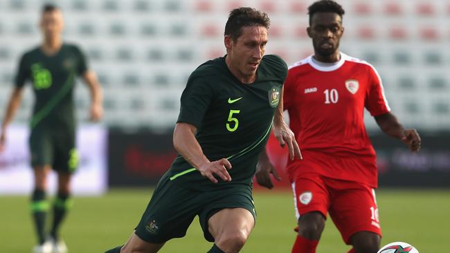 DUBAI, UNITED ARAB EMIRATES - DECEMBER 30:  Mark Milligan of Australia in action during the International Friendly match between Australia and Oman at Maktoum Bin Rashid Al Maktoum Stadium on December 30, 2018 in Dubai, United Arab Emirates.  (Photo by Francois Nel/Getty Images)