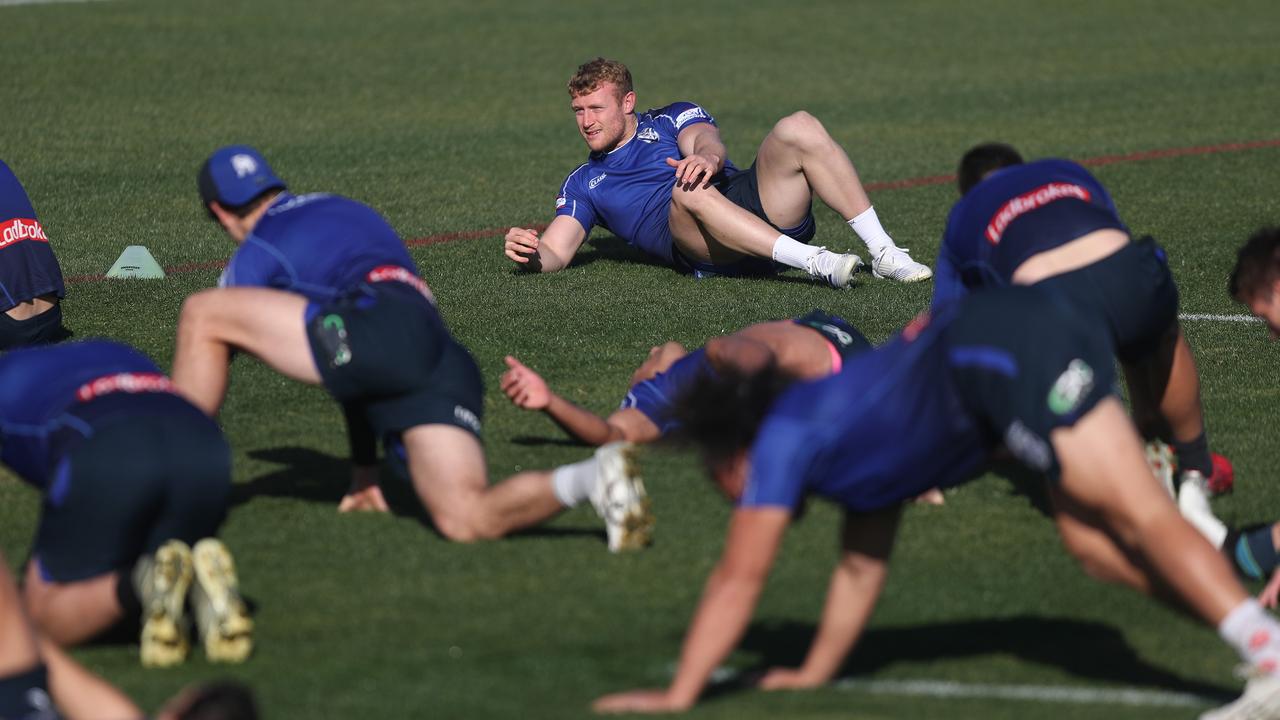 New signing Luke Thompson during Bulldogs NRL training at Belmore Sportsground, Sydney. Picture: Brett Costello